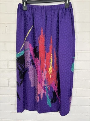 Falda multicolor vintage años 90 Anne Crimmins para colecciones Umi 100 % seda Foto 1 de 4