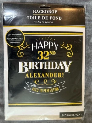 HAPPY BIRTHDAY CUSTOMIZABLE BACKDROP BANNER C2594 - Image 1 of 4