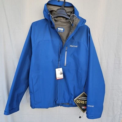 Marmot Minimalist Jacket Mens XL Blue Goretex Hood Hiking Rain Coat Gorpcore - Image 1 of 4