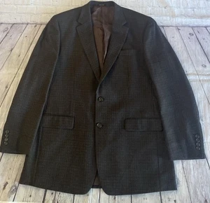 Vintage Lauren Ralph Lauren Blazer Wool Men 44 L Brown Houndstooth 2 Button - Picture 1 of 17