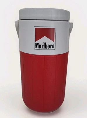 Jarra de agua Coleman años 90 5590 termo Marlboro rojo blanco logotipo de cigarrillo Foto 1 de 4