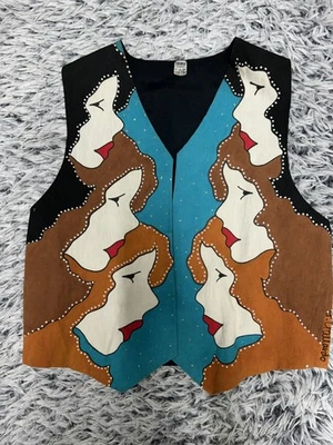 Tabu Artwear Chaleco Mujer Mediano Vaquera Occidental Rodeo Lentejuelas Estampado Completo Foto 1 de 4
