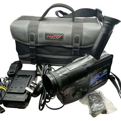 Panasonic NV-RX49B VHS-C Camcorder x25 Zoom Case Charger Leads & Sealed Remote - Image 1 of 4
