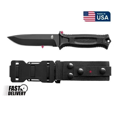 Gerber Gear StrongArm - Fixed Blade, Full Tang Knife - Black, Plain Edge - Image 1 of 3