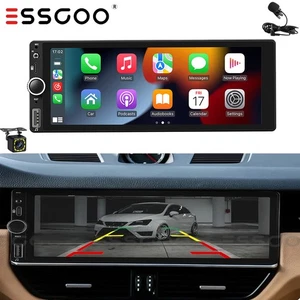 7" Single 1Din Car Stereo Bluetooth Radio Touch Screen Apple Carplay MIC&CAM+GPS - Picture 1 of 15
