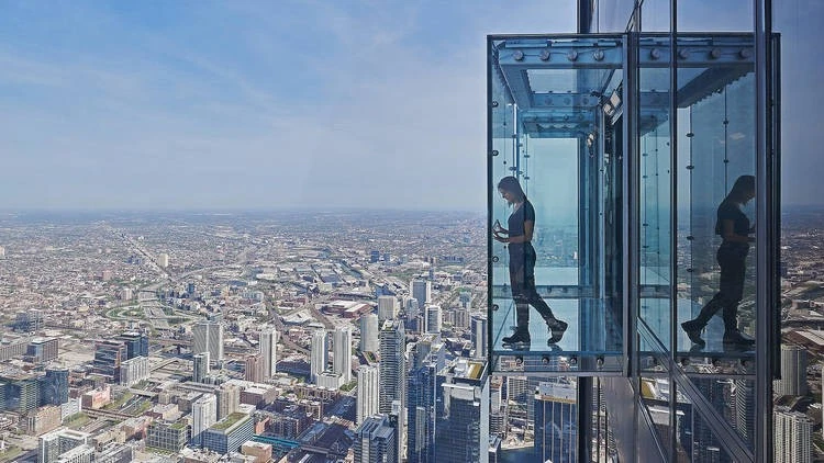 Skydeck Chicago - 4 Timed General Admission Timed Tickets - The Ledge of Skydeck - Image 1 of 1