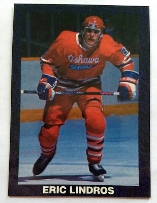 ERIC LINDROS, 1989-90 OHL OSHAWA GENERALS ODDBALL CARD BLUE BORDER - Image 1 of 2