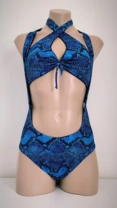 Schminke π snake 2x piece reptile bodysuit pole-wear pole dance halter top sexy - Foto 1 di 12