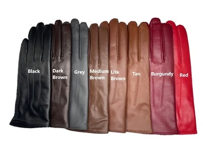 Mujer PIEL DE OVEJA Cuero Trenzado Guantes de Invierno con Forro de Cachemira (#102) Foto 1 de 3