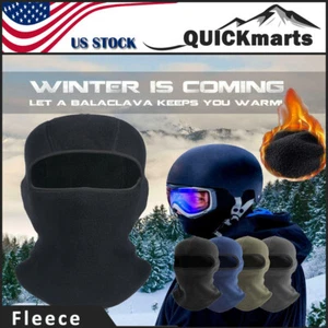 Balaclava Ski Full Face Mask Windproof Fleece Neck Warm For Winter Cold Weather - Picture 1 of 11