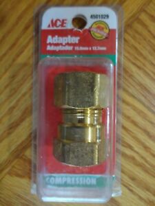 Ace 5/8" Compression Tube x 1/2" Female NPT FIP FPT Brass Adapter Connector