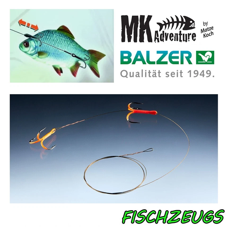 Balzer MK Adventure Makrele/Hering Deadbait Köderfisch Doppel-Drilling System - Bild 1 von 1