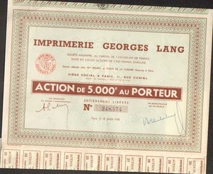 Imprimerie GEORGES LANG (M) - Picture 1 of 1