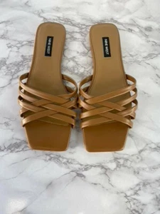 Sandalia para mujer Nine West punta cuadrada correa marrón talla 7,5 M - Imagen 1 de 11