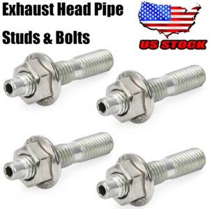 For 99-14 Honda 400EX 400X ATV Stronger Heavy Duty Exhaust Head Pipe Studs Bolts - Picture 1 of 12