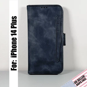 Funda tipo billetera para iPhone 14 Plus - Cuero sintético gris grafito | Funda tipo folio - Imagen 1 de 18