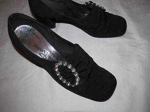 Vintage PEACOCK ROOM Marie Antoinette Ronson glamouröse Satin glänzende Schnalle Schuhe 6,5 - Bild 1 von 5