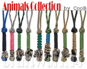 Paracord Knife Lanyard Keychain Metal Hand-Casted Paracord Bead Beads CooB #1 - Picture 1 of 62