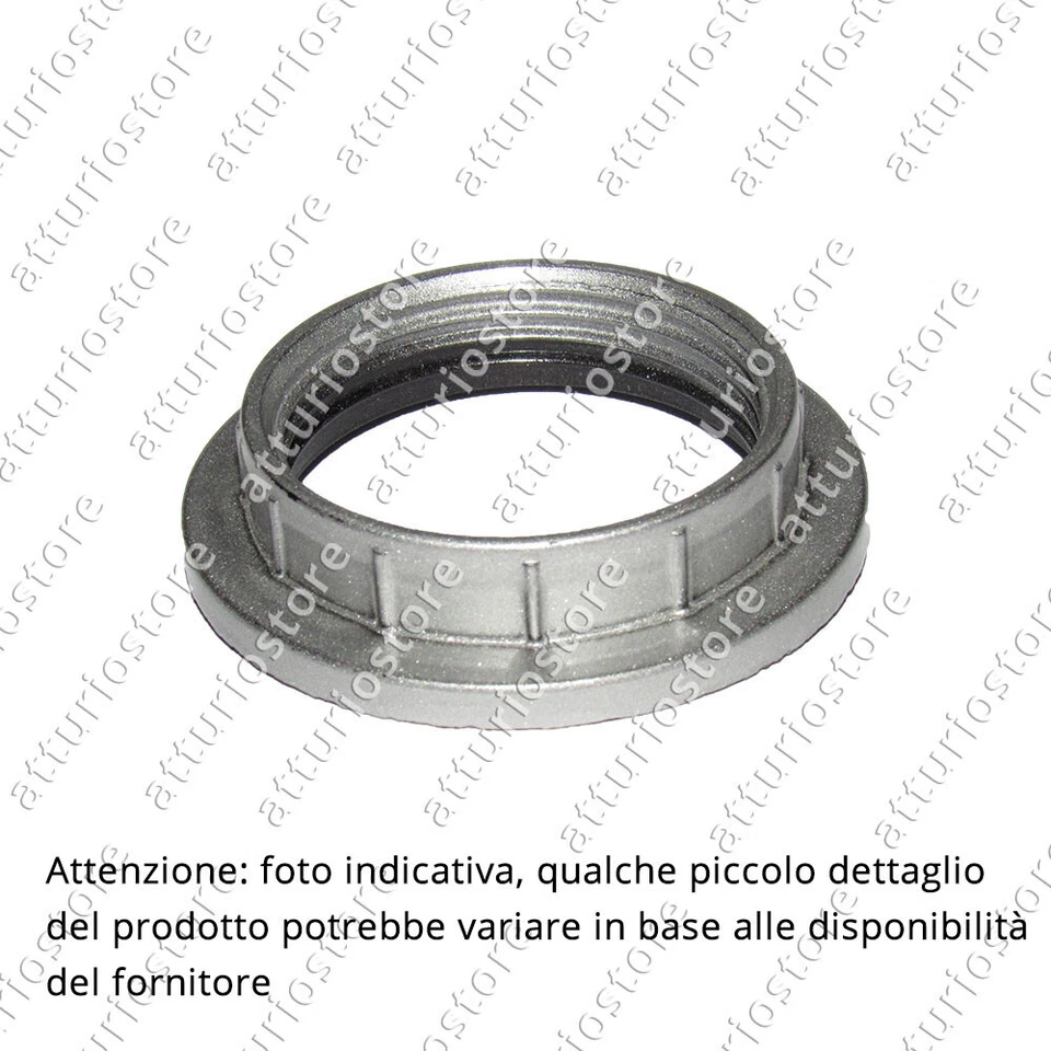 2x Ghiera in plastica per portalampada E27 Ø5cm argento - Immagine 1 di 1