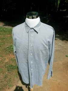 Perry Ellis Sz 2x Blue Tattersall Button Up Dress Shirt - Picture 1 of 9