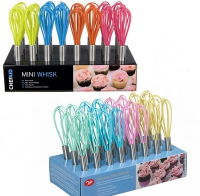 Mini Balloon Silicone & Stainless Steel Whisk Sauces Eggs Dressing Cream ChefAid - Image 1 of 4