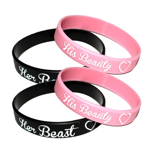 4 PZ Braccialetti Relazione Abbinati San Valentino Braccialetto in Gomma Braccialetto