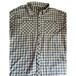 Eastern Mountain Sports tech Shirt Button Up Plaid Sh Sleeve Outdoor XXL - Picture 1 of 9