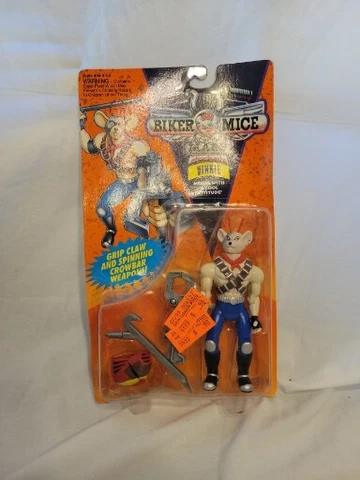 1993 BIKER MICE FROM MARS VINNIE WITH CROWBAR & CLAW FIGURE GALOOB MOC Cover
