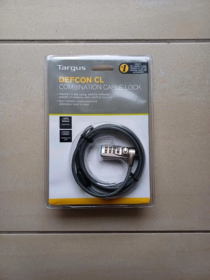  Targus DEFCON CL Notebookschloss 2,0 m Original verpackt , NEU, ca. 2J alt - Bild 1 von 2