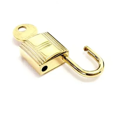 HERMES Set Of Padlock & Key Cadena Gold-Tone Bag Accessories Charm • 340€