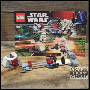 LEGO 7655 Star Wars Clone Troopers, Speeder, Turret & Instructions - No Minifigs - Picture 1 of 2