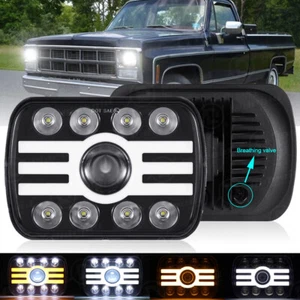 7x6 5x7" Led Headlight Hi-Lo Beam DRL For Chevy Pickup C1500 C2500 C3500 Express - Picture 1 of 12