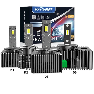 Bevinsee 2X D1S D2S D3S D5S Canbus LED Headlight Bulb Xenon Replace 6000K White - Image 1 of 4