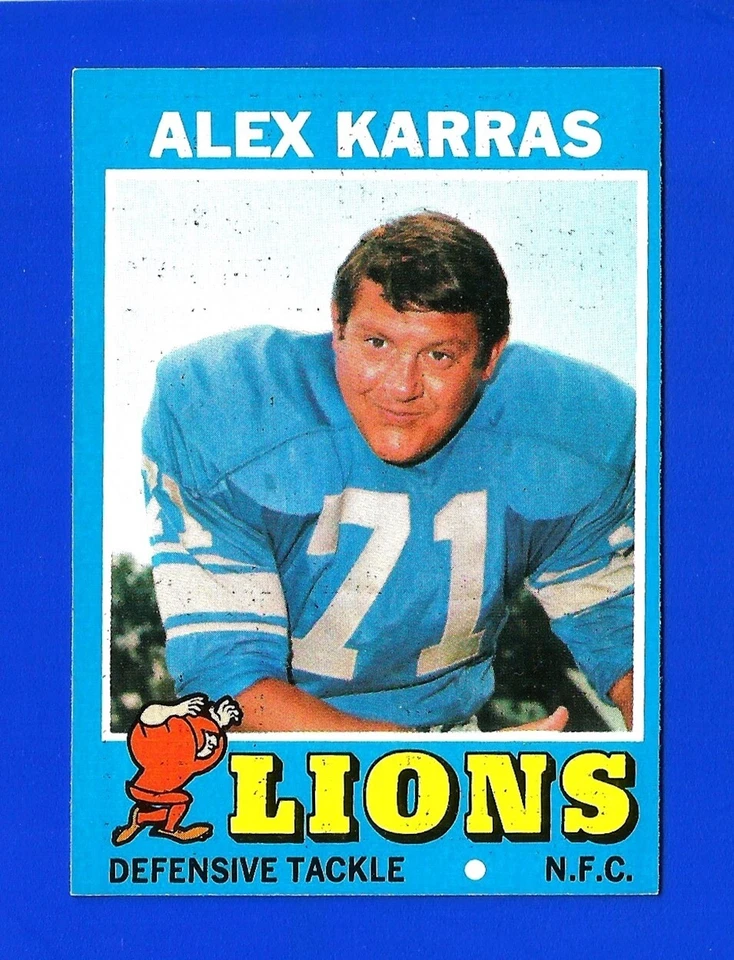 1971 Topps FOOTBALL #41 ALEX KARRAS NRMINT HOF DETROIT LIONS (SB5) - Image 1 of 1