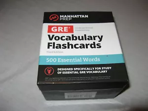 500 Essential Words: GRE Vocabulary Flash Cards Manhattan Prep GRE Study Aid - Foto 1 di 3