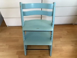 Stokke Tripp Trapp Hochstuhl hellblau Aqua Türkis Newborn fähig Baby Set 💛🤍🩵 - Bild 1 von 9