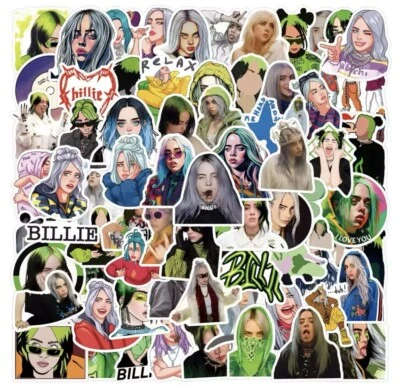 Billie Girl Pop Star Stickers 50pk Music Billie Mix Stickers Fun FREE SHIPPING - Image 1 of 4