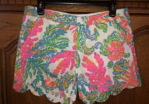 Lilly Pulitzer The Buttercup Short Scalloped Under Water Plants/Shells 4 NWOT - Picture 1 of 6