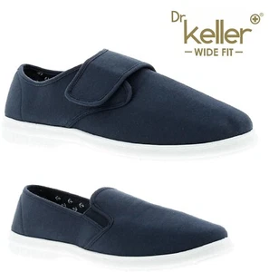 DR KELLER MENS WIDE FIT DECK SHOES CANVAS PUMPS PADDED PLIMSOLLS ESPADRILLE SIZE - Picture 1 of 3