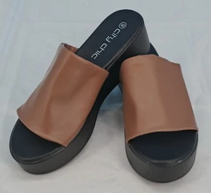 City Chic Womens Platform Luna Wedge Slip On Summer Sandals Size US 9W - Picture 1 of 8