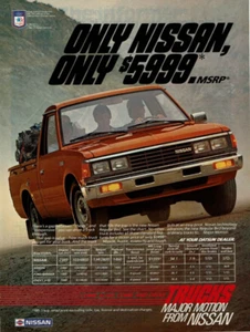 1983 Vintage Print Ad Only Nissan Trucks Major Red Pickup Motion From Datsun - Picture 1 of 2
