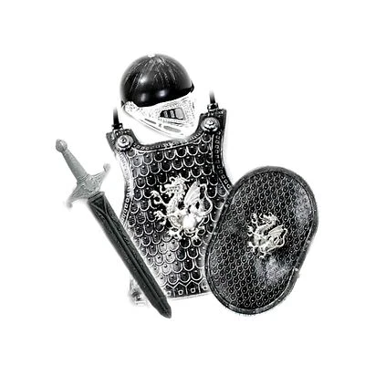 Ritter Set 4-tlg. schw. Ritterrüstung Ritterkostüm Mittelalter LARP 125762713