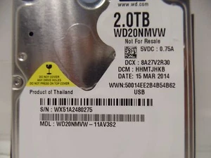 WD WD20NMVW-11AV3S2 DCM:HHMTJHKB 2TB USB 3.0 DCX 8A27V2R30 AS IS PARTS OR REPAIR - Picture 1 of 9