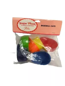 Vintage Wilton Sugar Plum Party Favors Baseball Caps Pack Of 6 Mini Caps Sealed - Picture 1 of 2