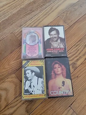 VTG Lot of  4 Country Cassette Tapes Hank Williams Tammy Wynette John Conlee - Image 1 of 4