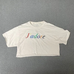 PS / LA J'adore T-Shirt cropped short sleeve off white size - Picture 1 of 10