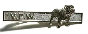 VFW BULLDOG Veteranos de Guerras Extranjeras De Colección Tono Plata Barra de Corbata Clip Cierre - Imagen 1 de 2