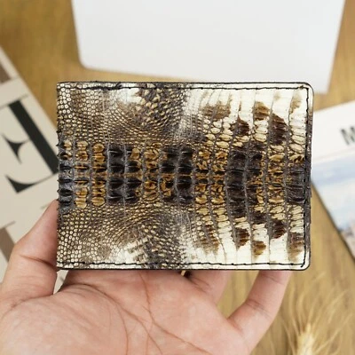 Бумажник складной из крокодиловой кожи бумажник из натуральной кожи бумажник ручной работы мужской - Изображение 1 из 4