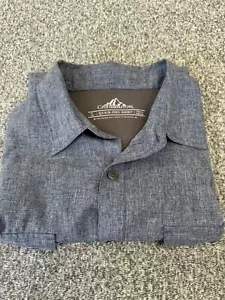 Croft & Barrow Quick Dry Short Sleeve Gray/Blue Button Shirt Mens Large Vented - Picture 1 of 8