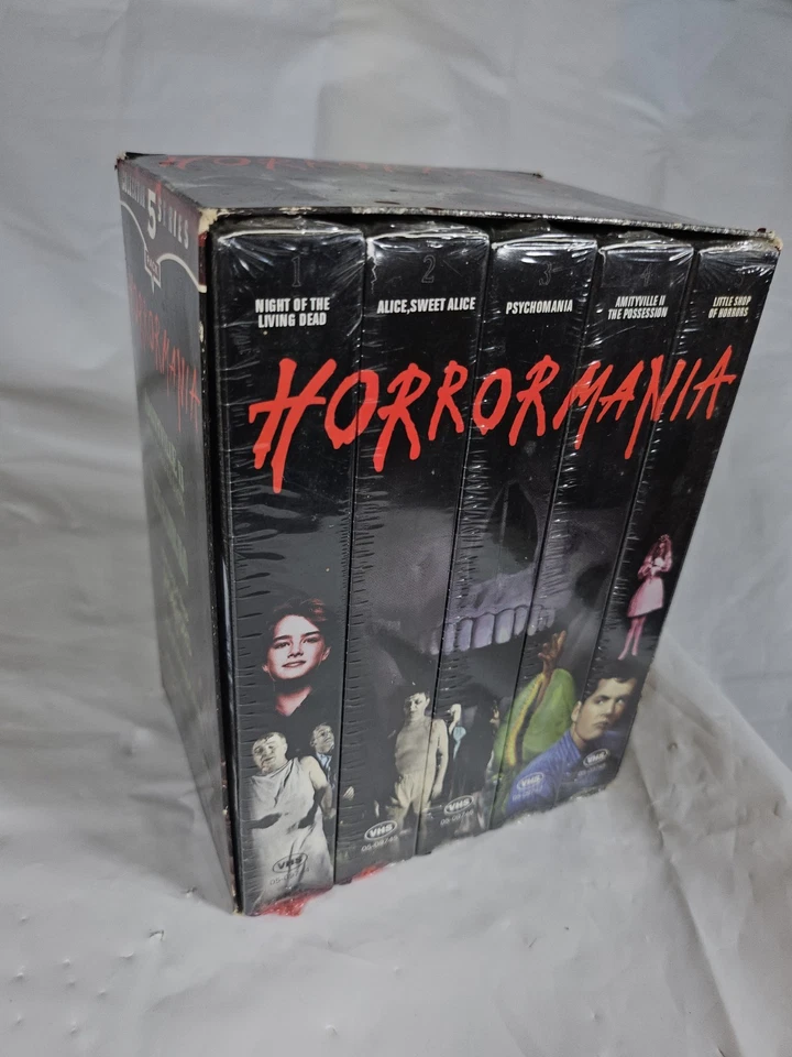 HORRORMANIA 5 Horror Movie Collection VHS Living Dead Amityville II Pyschomania